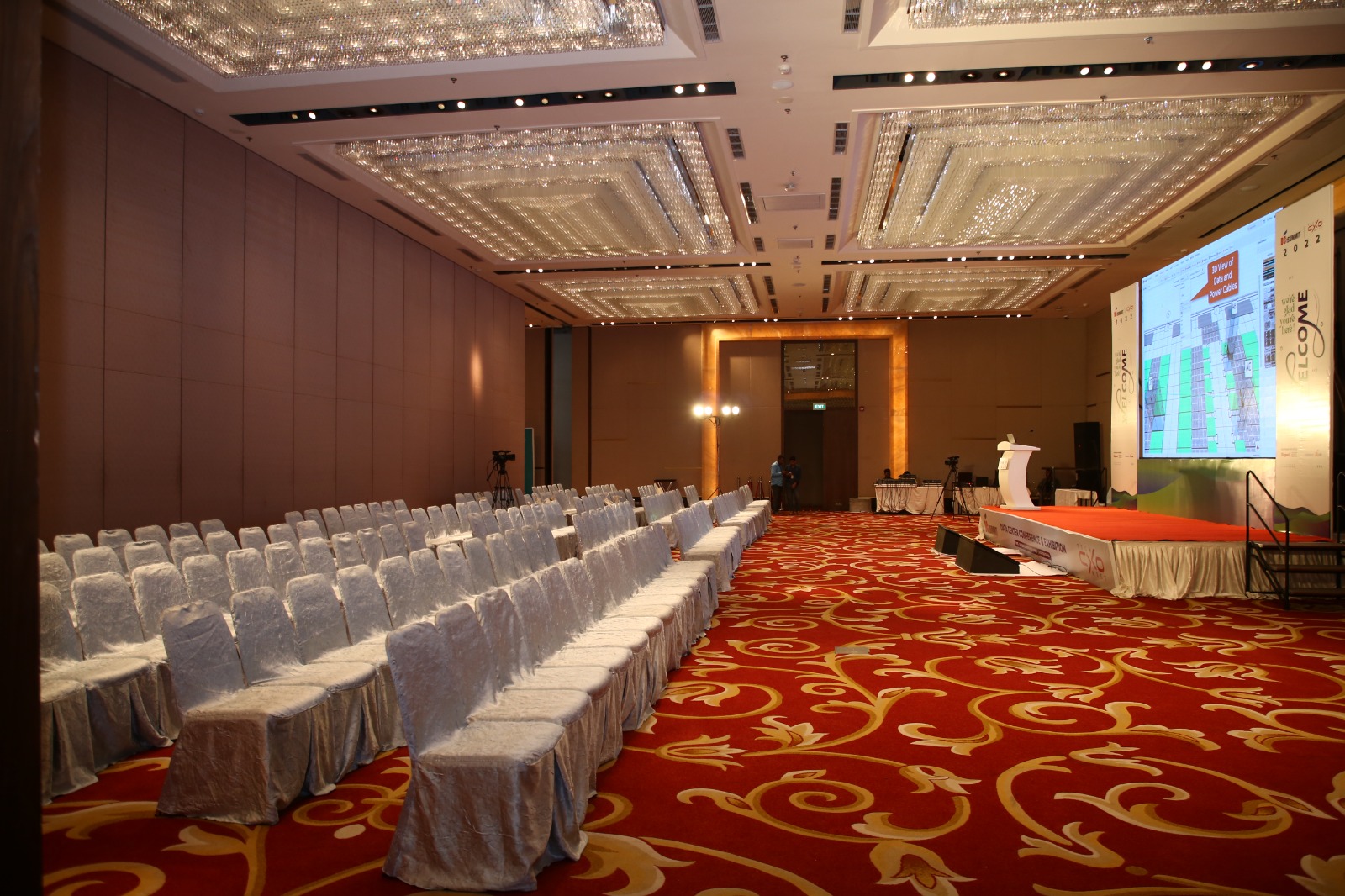 The grand ballroom set for the summit